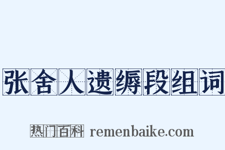 张舍人遗缛段组词是什么意思的图片